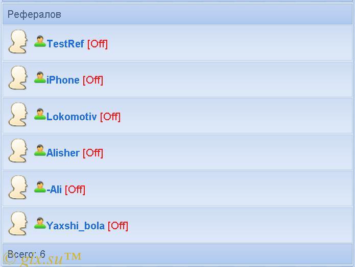 Gix.su - Прибиль от рефералов