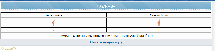 Gix.su - Игра Чёт_Нечёт